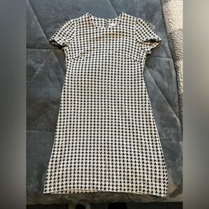 Classic Black and White Houndstooth Dress Calvin Klein